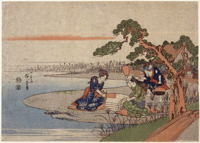 Donne che preparano il tessuto da Ando or Utagawa Hiroshige