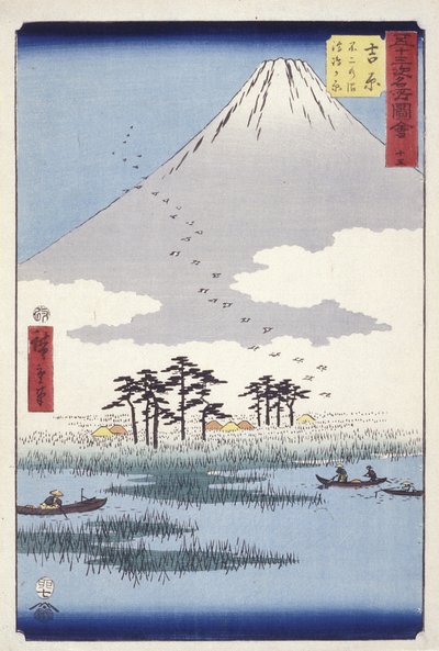 Yoshiwara: Fujinonuma Ukishimagahara da Ando or Utagawa Hiroshige