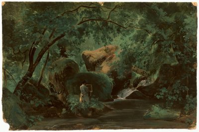 Interno della foresta con un pittore, Civita Castellana da André Giroux