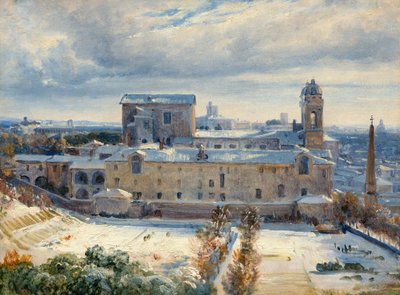 Santa Trinità dei Monti nella neve da André Giroux