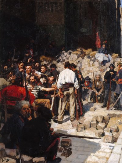 Barricata, Comune di Parigi, maggio 1871 da André Victor Édouard Devambez