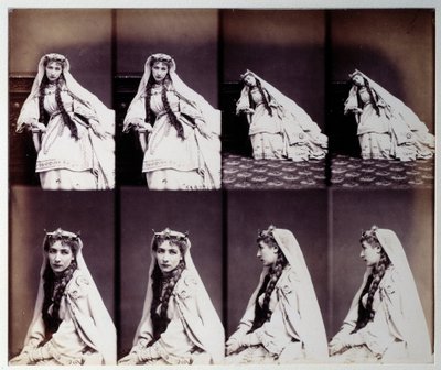 Ritratto di Henriette Rosine Bernard detta Sarah Bernhardt (1844-1923) in costume di scena da Andre Adolphe Eugene Disderi