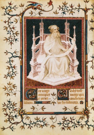 Il profeta Isaia, miniatura dal Salterio, di Andre Beauneveu per il Duca di Berry, manoscritto, Francia da Andre Beauneveu