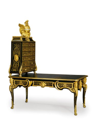Bureau plat e cartonnier di Luigi XV, 1725-50 da Andre Charles Boulle