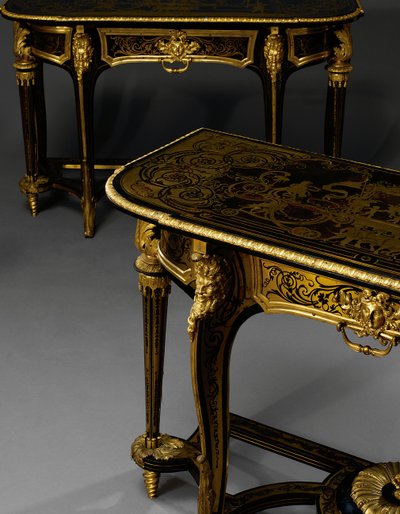 Coppia di tavoli da parete di Luigi XIV, c.1710 da Andre Charles Boulle