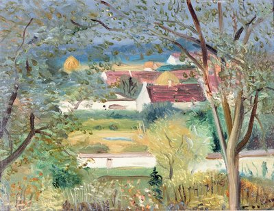 Giardino di Ponnermaire en Montois, 1940-45 circa (olio su tela) da Andre Derain