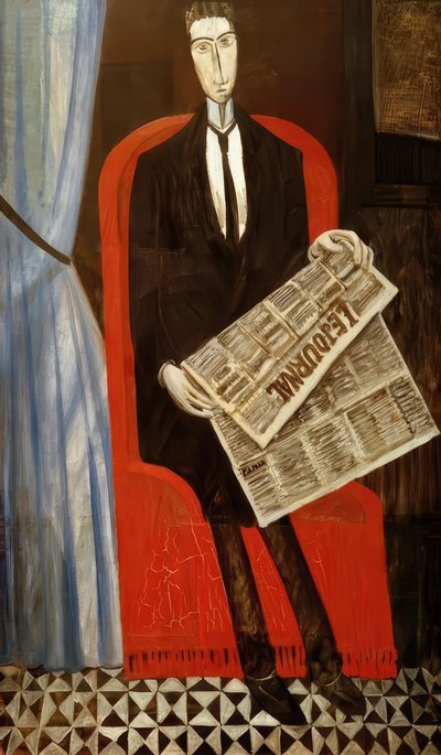 Ritratto di un uomo sconosciuto al giornale da Andre Derain
