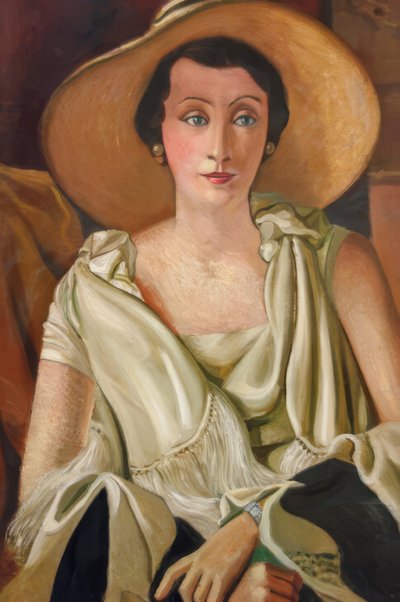 Ritratto di Madame Paul Guillaume con grande cappello da Andre Derain