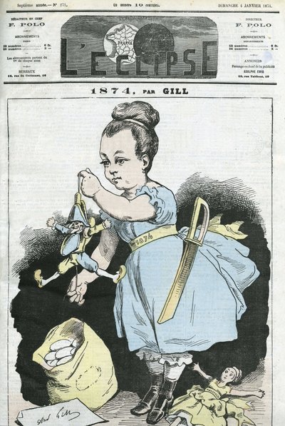 1874: una donna manipola un burattino. Copertina di "L