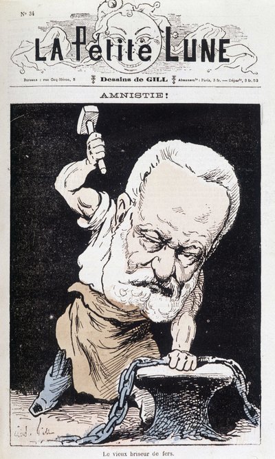 Amnistia! : Il vecchio rompiferro (Caricatura di Victor Hugo) - di Gill, in "La Piccola Luna" da Andre Gill