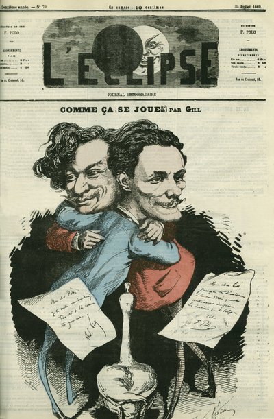 Andre Gill (1840-1885), caricaturista francese e F. Polo, direttore di 