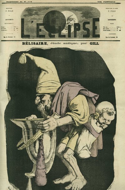 Belisario che mendica dicendo "è per il bambino". Copertina di "L