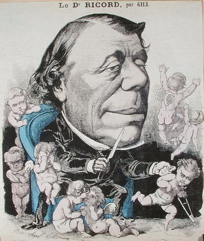 Caricatura del Dr. Philippe Ricord (1800-89) da Andre Gill