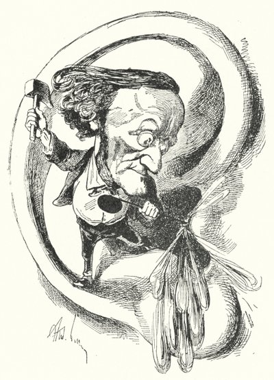 Caricatura del compositore tedesco Richard Wagner (litografia) da Andre Gill