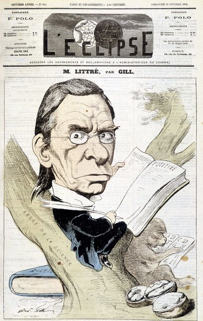 Ritratto caricaturale di Littré di Gill. Copertina di "L