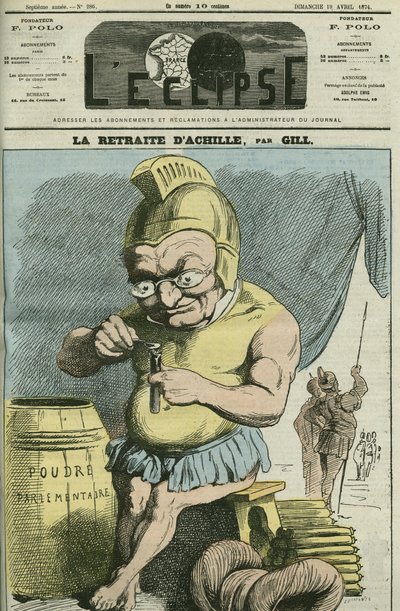 Caricatura di Adolphe Thiers (1797-1877), statista francese. Copertina di "L