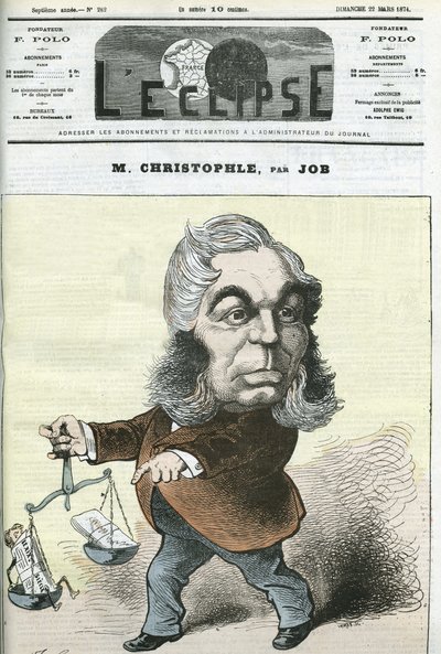 Caricatura di Albert Christophle, politico francese. Copertina in "L