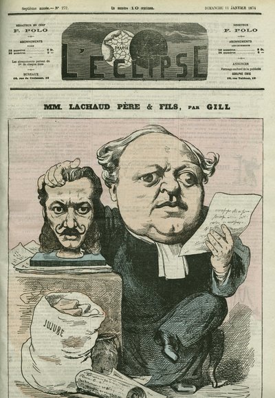 Caricatura di Charles Lachaud (1817-1882), avvocato francese. Copertina di "L