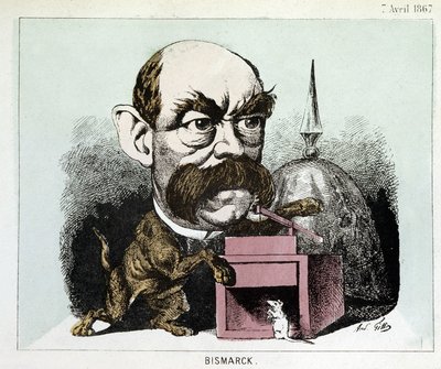 Caricatura del Conte Otto Eduard Leopold von Bismarck (1815-1898), Cancelliere del Regno di Prussia - Caricatura di Gill da Andre Gill