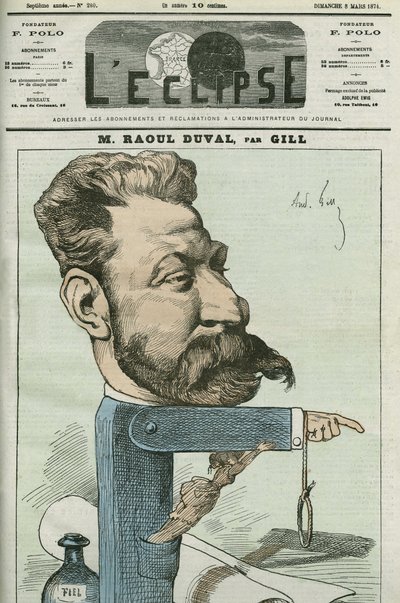 Caricatura di Fernand Raoul-Duval da Andre Gill