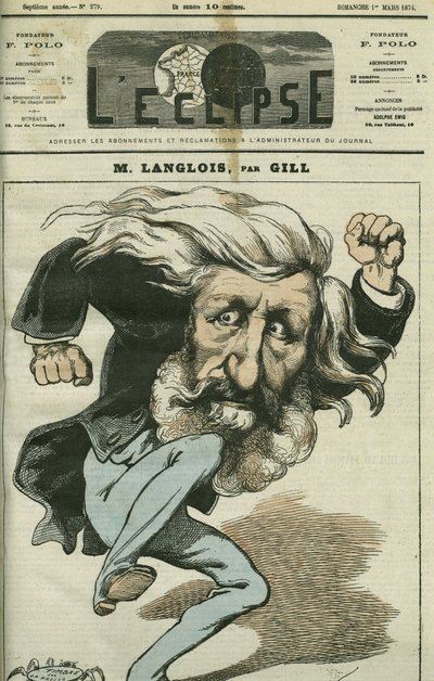 Caricatura di Jean-Charles Langlois da Andre Gill