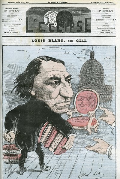Caricatura di Louis Blanc (1811-1882), politico e storico francese. Copertina di "L