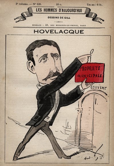 Caricatura di Abel Hovelacque 1873-1896 linguista e antropologo inglese da 