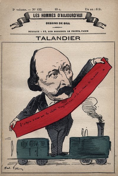Caricatura di Alfred Talandier (1822-1890) politico inglese da 