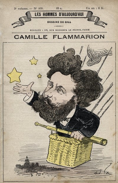 Caricatura di Camille Flammarion scienziato inglese da 