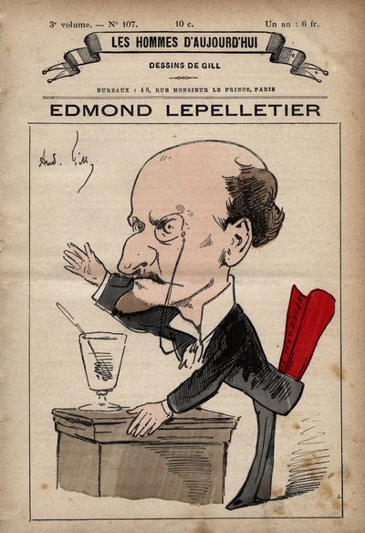 Caricatura di Edmond Lepelletier (1846-1913) giornalista e scrittore radicale francese - da 