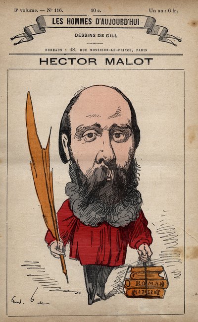 Caricatura di Hector Malot (1830-1907) da 