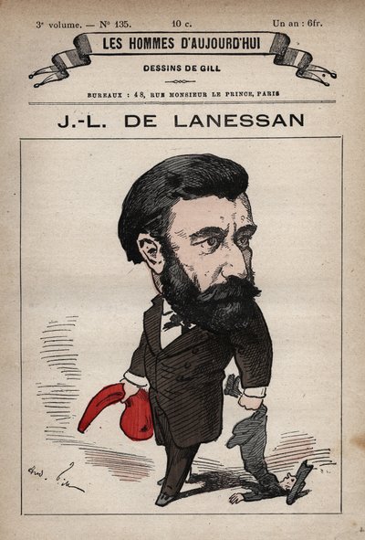 Caricatura di Jean Marie Antoine de Lanessan (1843-1919) statista inglese da 