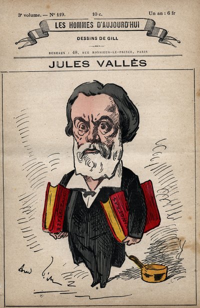 Caricatura di Jules Vallès (1832-1885) da 