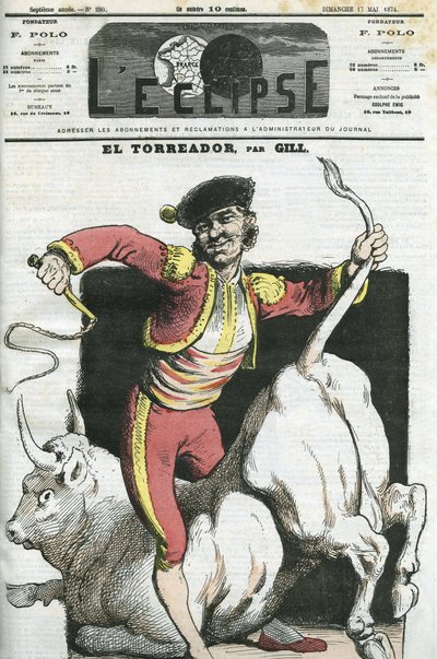 Caricatura di un torero. Copertina di "L