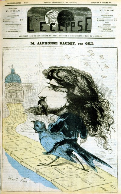 Caricatura su Alphonse Daudet e l