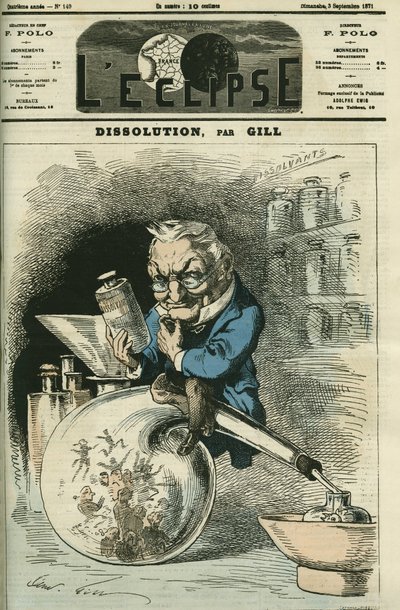 Dissoluzione, Adolphe Thiers (1797-1877), storico e Presidente della Repubblica. Copertina in 