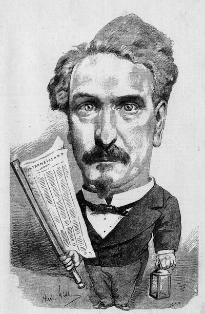 Disegno di Andre Gill che rappresenta Henri Rochefort (1831-1913) giornalista e politico francese, in 