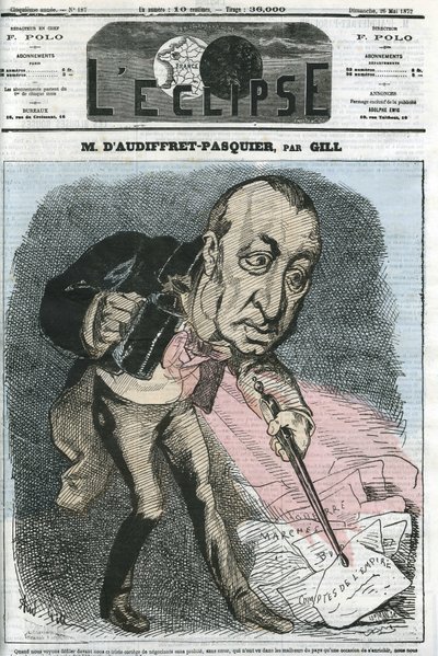 Edme Armand Gaston, Duca di Audiffret-Pasquier (1823-1905), politico francese. Copertina in "L