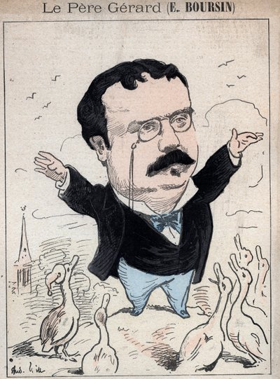 Elphège Boursin (1836-1891) giornalista, saggista politico, uomo di lettere e storico - caricatura di André Gill in "Les Hommes d
