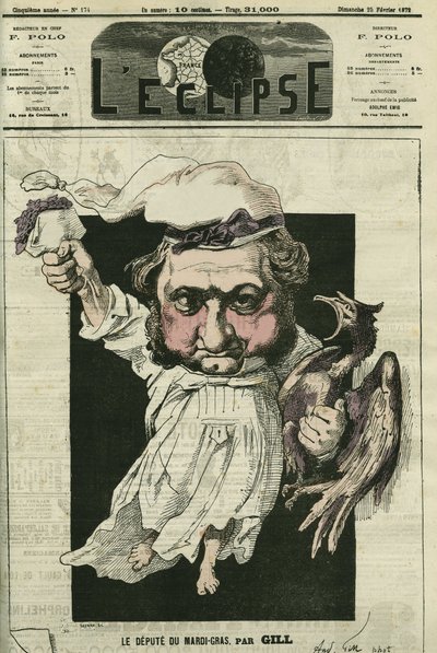 Eugene Rouher (1814-1884), politico francese, leader del partito bonapartista. Copertina in "L
