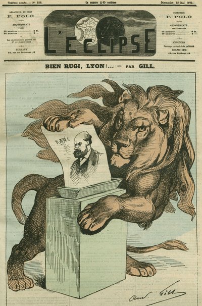 Buon rugi, Lione! , caricatura per l