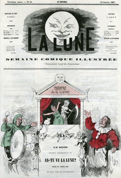 Hai visto la luna? al teatro della luna a Parigi. Caricatura di Gill, in "La Lune", 13 gennaio da Andre Gill