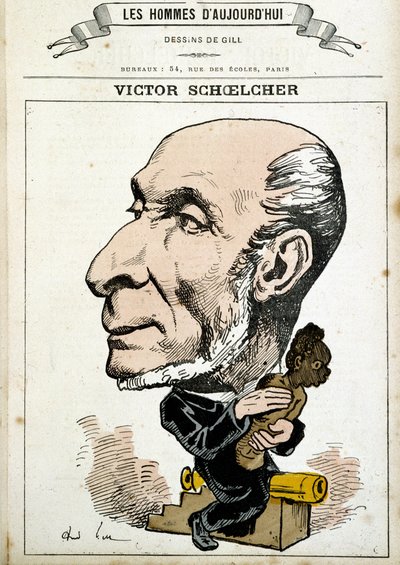 Disegno umoristico su Victor Schoelcher e l