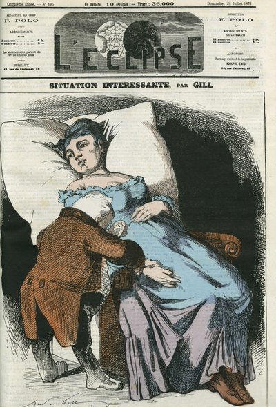 Illustrazione della Repubblica presto indebitata con la Prussia, Adolphe Thiers (1797-1877), Presidente della Repubblica che prende il suo polso. Copertina in "L