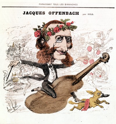 Jacques Offenbach (1819 - 1880), caricatura di Gill da Andre Gill