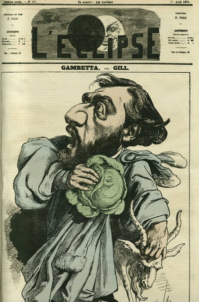 Leon Gambetta (1838-1882), politico francese. Copertina in "L