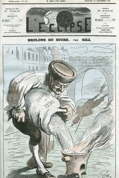 Bruciamo zucchero, una caricatura del ritiro delle truppe tedesche dalla Francia secondo il Trattato di Francoforte del 16 settembre. Copertina in 