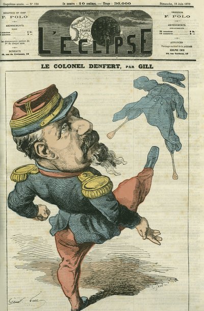 Pierre Philippe Denfert-Rochereau (1823-1878), soldato e politico francese. Copertina in "L