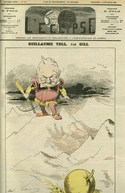 Ritratto di Adolphe Thiers in Guillaume Tell (1797-1877), storico e politico francese. Copertina in "L
