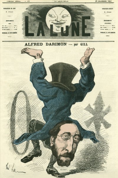 Ritratto di Alfred Darimon (1819-1902), politico francese. Caricatura di Gill, in "La Lune", 28 dicembre da Andre Gill